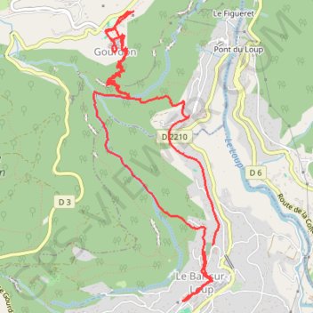 Itinéraire Du Bar-sur-Loup à Gourdon, distance, dénivelé, altitude, carte, profil, trace GPS