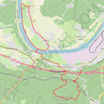 Itinéraire Moulineaux, le tunnel, les grottes,le chateau,le bac..., distance, dénivelé, altitude, carte, profil, trace GPS