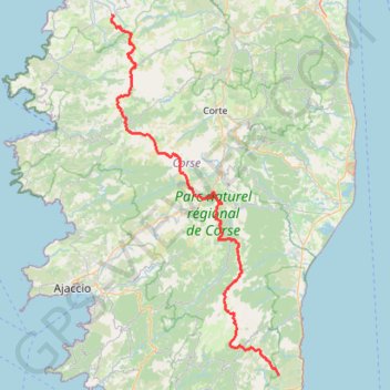 Itinéraire GR 20, distance, dénivelé, altitude, carte, profil, trace GPS