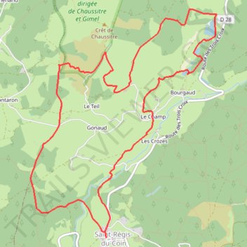 Itinéraire GR- St Régis - Les étangs de Pelager, distance, dénivelé, altitude, carte, profil, trace GPS