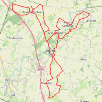 Itinéraire Balade autour de Grandchamp, distance, dénivelé, altitude, carte, profil, trace GPS
