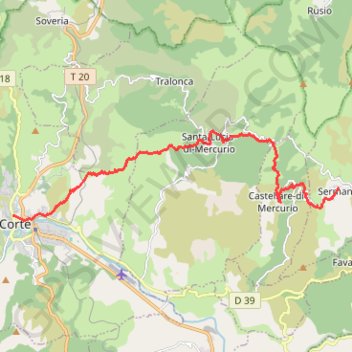 Itinéraire Mare a Mare Nord - De Sermano à Corte, distance, dénivelé, altitude, carte, profil, trace GPS