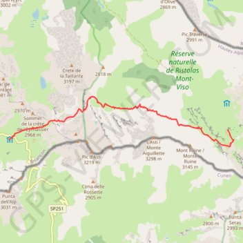 Itinéraire Brèche de Ruine, distance, dénivelé, altitude, carte, profil, trace GPS