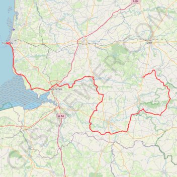 Itinéraire Etape 05 Sourdeval/Granville, distance, dénivelé, altitude, carte, profil, trace GPS