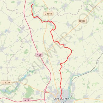 Itinéraire Saint-Jacques-en-Boulangerie - Honnecourt-sur-Escaut - Saint-Quentin, distance, dénivelé, altitude, carte, profil, trace GPS