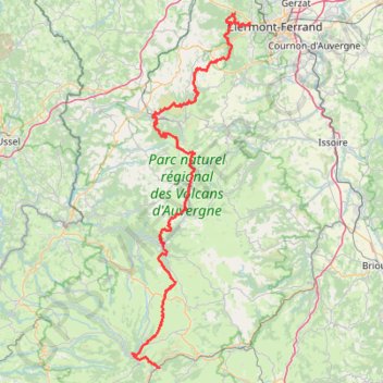 Itinéraire Traversée Puy de Dôme et Cantal, distance, dénivelé, altitude, carte, profil, trace GPS