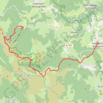 Itinéraire Rando Chalmazel Champdieu, distance, dénivelé, altitude, carte, profil, trace GPS