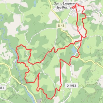Itinéraire Clap, clap, clop - Saint-Exupéry-les-Roches - Pays de Haute Corrèze, distance, dénivelé, altitude, carte, profil, trace GPS