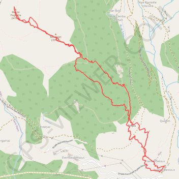 Itinéraire Monte Paglietta, distance, dénivelé, altitude, carte, profil, trace GPS