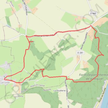 Itinéraire Triquerville, distance, dénivelé, altitude, carte, profil, trace GPS