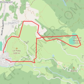 Itinéraire BERG.gpx (1), distance, dénivelé, altitude, carte, profil, trace GPS