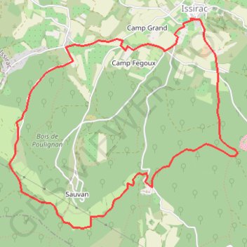 Itinéraire Vers Issirac, distance, dénivelé, altitude, carte, profil, trace GPS