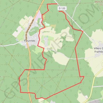 Itinéraire Rando Fleurines 16 km, distance, dénivelé, altitude, carte, profil, trace GPS