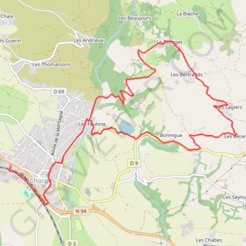 Itinéraire Le Bourget, distance, dénivelé, altitude, carte, profil, trace GPS