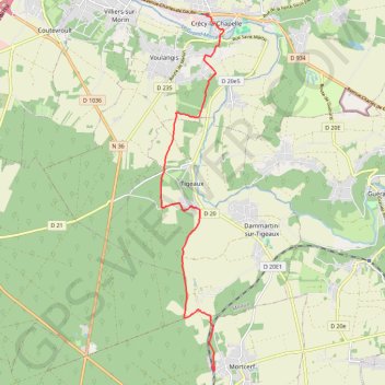 Itinéraire De Morcerf à Crécy-la-Chapelle, distance, dénivelé, altitude, carte, profil, trace GPS