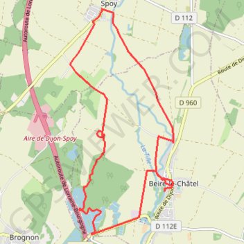 Itinéraire Beire le Chatel2, distance, dénivelé, altitude, carte, profil, trace GPS