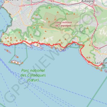 Itinéraire Calanques_, distance, dénivelé, altitude, carte, profil, trace GPS