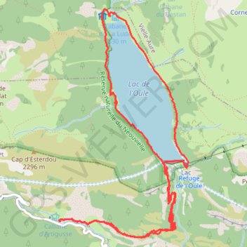 Itinéraire Lac de l'Oule, distance, dénivelé, altitude, carte, profil, trace GPS