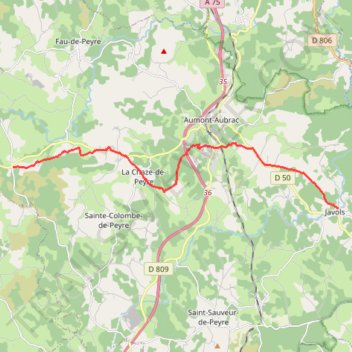 Itinéraire 1b - Javols-4chemins - 15.7 km, distance, dénivelé, altitude, carte, profil, trace GPS