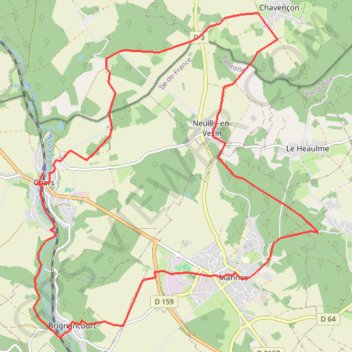 Itinéraire Le Vexin de Chars, distance, dénivelé, altitude, carte, profil, trace GPS