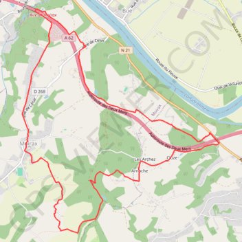 Itinéraire Moirax, dans les coteaux de Marescot, distance, dénivelé, altitude, carte, profil, trace GPS