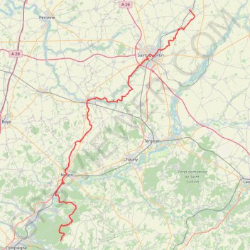 Itinéraire GR655 De Fresnoy-le-Grand à Saint Crépin-aux-Bois (Oise), distance, dénivelé, altitude, carte, profil, trace GPS