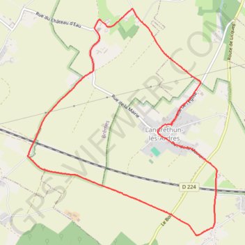 Itinéraire Landrethun, distance, dénivelé, altitude, carte, profil, trace GPS