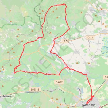 Itinéraire Villespassan, distance, dénivelé, altitude, carte, profil, trace GPS