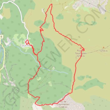 Itinéraire Pic de Courmettes et Puy de Tourrettes, distance, dénivelé, altitude, carte, profil, trace GPS