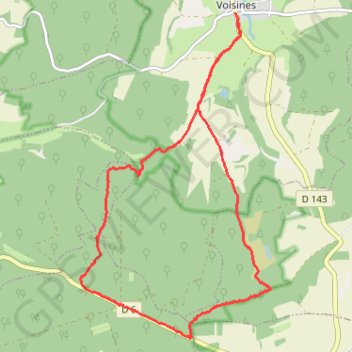 Itinéraire Sortie VOISINES, distance, dénivelé, altitude, carte, profil, trace GPS