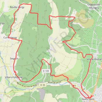 Itinéraire Nuits Saint Georges, distance, dénivelé, altitude, carte, profil, trace GPS