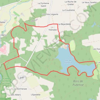 Itinéraire L'étang des landiers - Iffendic, distance, dénivelé, altitude, carte, profil, trace GPS