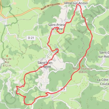 Itinéraire Ventuel - Saint-Jean-La-Vêtre, distance, dénivelé, altitude, carte, profil, trace GPS