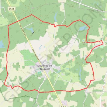 Itinéraire Autour de Mazières, distance, dénivelé, altitude, carte, profil, trace GPS