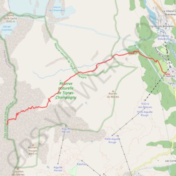 Itinéraire Col de la Sachette, distance, dénivelé, altitude, carte, profil, trace GPS