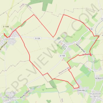 Itinéraire Randonnée autour de Coulombs, distance, dénivelé, altitude, carte, profil, trace GPS
