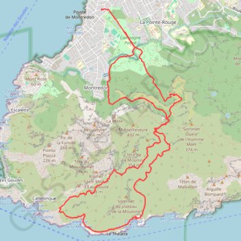 Itinéraire Randonnée Pastré - Marseilleveyre, distance, dénivelé, altitude, carte, profil, trace GPS
