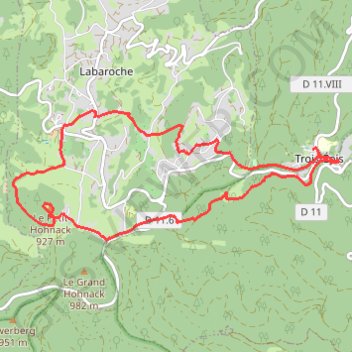 Itinéraire PV9-22-Hohnack, distance, dénivelé, altitude, carte, profil, trace GPS