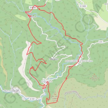 Itinéraire La cascade de Cubserviès - Roquefère, distance, dénivelé, altitude, carte, profil, trace GPS
