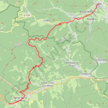 Itinéraire Crêtes des Vosges - De Villé à Sainte-Marie-aux-Mines, distance, dénivelé, altitude, carte, profil, trace GPS