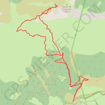Itinéraire Soum de Conques, distance, dénivelé, altitude, carte, profil, trace GPS