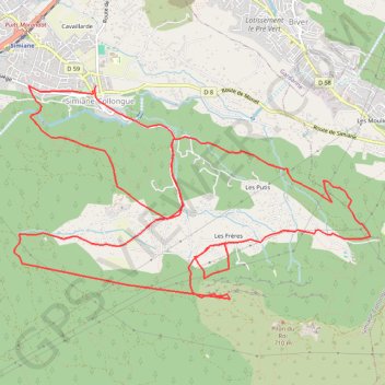 Itinéraire Simiane, distance, dénivelé, altitude, carte, profil, trace GPS
