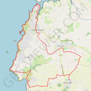 Itinéraire Visite de la mer d'iroise - Ploumoguer, distance, dénivelé, altitude, carte, profil, trace GPS