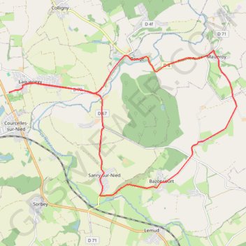 Itinéraire Circuit des Jardins - Laquenexy, distance, dénivelé, altitude, carte, profil, trace GPS
