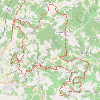 Itinéraire LA chapelle des Pots 42kms, distance, dénivelé, altitude, carte, profil, trace GPS