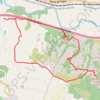 Itinéraire Roquebrune, distance, dénivelé, altitude, carte, profil, trace GPS