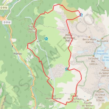 Itinéraire 3 jours au pied du Grand Bec, distance, dénivelé, altitude, carte, profil, trace GPS