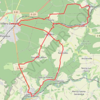Itinéraire Sur les pas des mousquetaires, distance, dénivelé, altitude, carte, profil, trace GPS