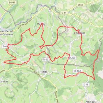Itinéraire Téléthon - Grand parcours - Maizilly, distance, dénivelé, altitude, carte, profil, trace GPS