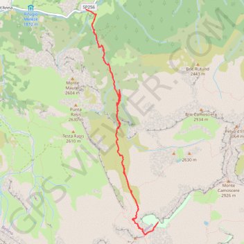 Itinéraire Pic delle Sagneres, distance, dénivelé, altitude, carte, profil, trace GPS